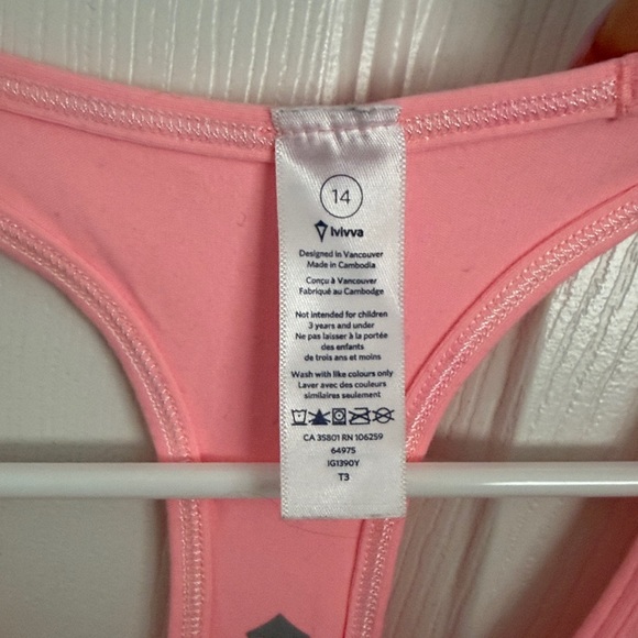 Ivivva Girls' Neon Pink Racerback Tank - Picture 3 of 3